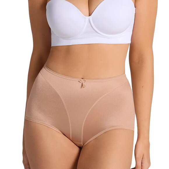 #837 Leonisa Women's Light Tummy-Control Hi Cut Thong-Silhouette Panty - Beige - Picture 2 of 8